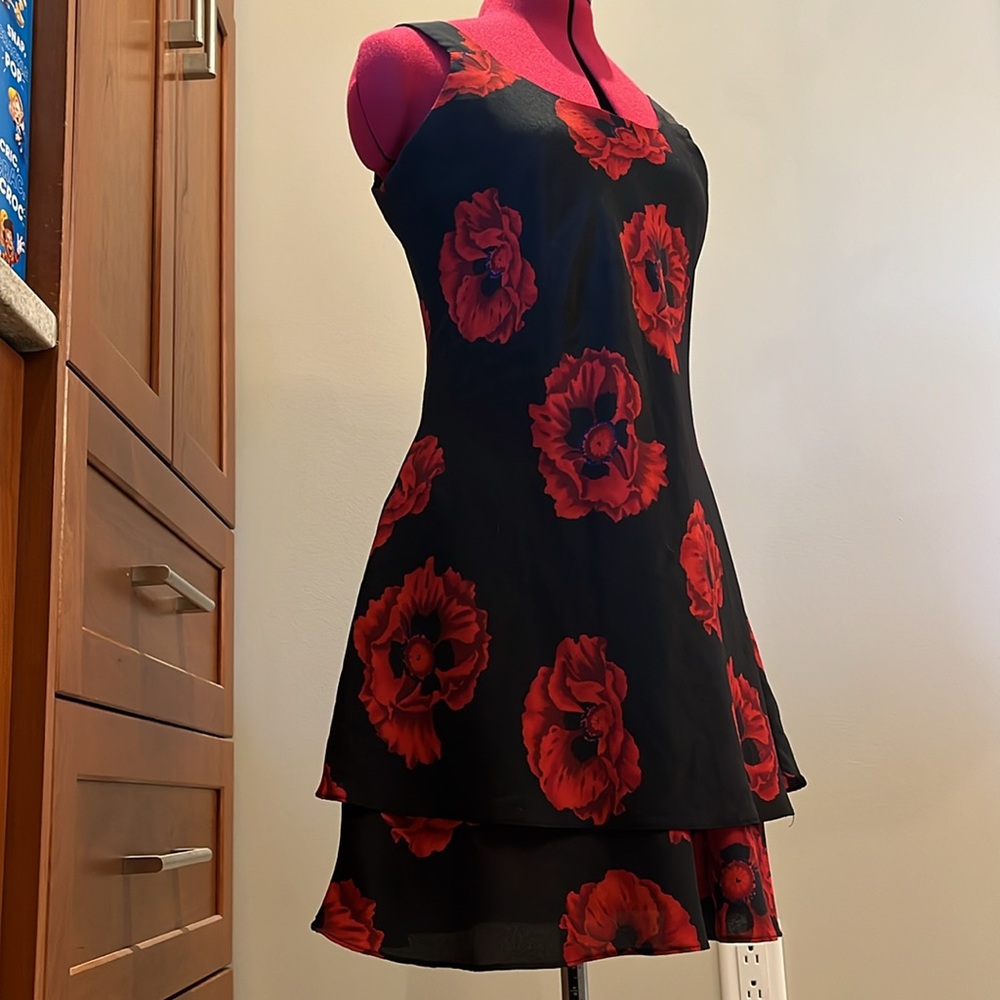 EUC ❤️ Vintage Scarlet Moody Floral Mini Fit & Flare Sundress Sz 4 / US XS - S - Picture 7 of 11